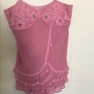 Sue Wong Pink Strap Top